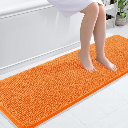 OLANLY Bathroom Rugs 30x20, Extra Soft Absorbent Chenille Bath Rugs | Grey, Quick-Drying Rubber Backing, Machine Washable Bath Mat for Bathroom Floor, Tub and Shower, Home Decor Accessories