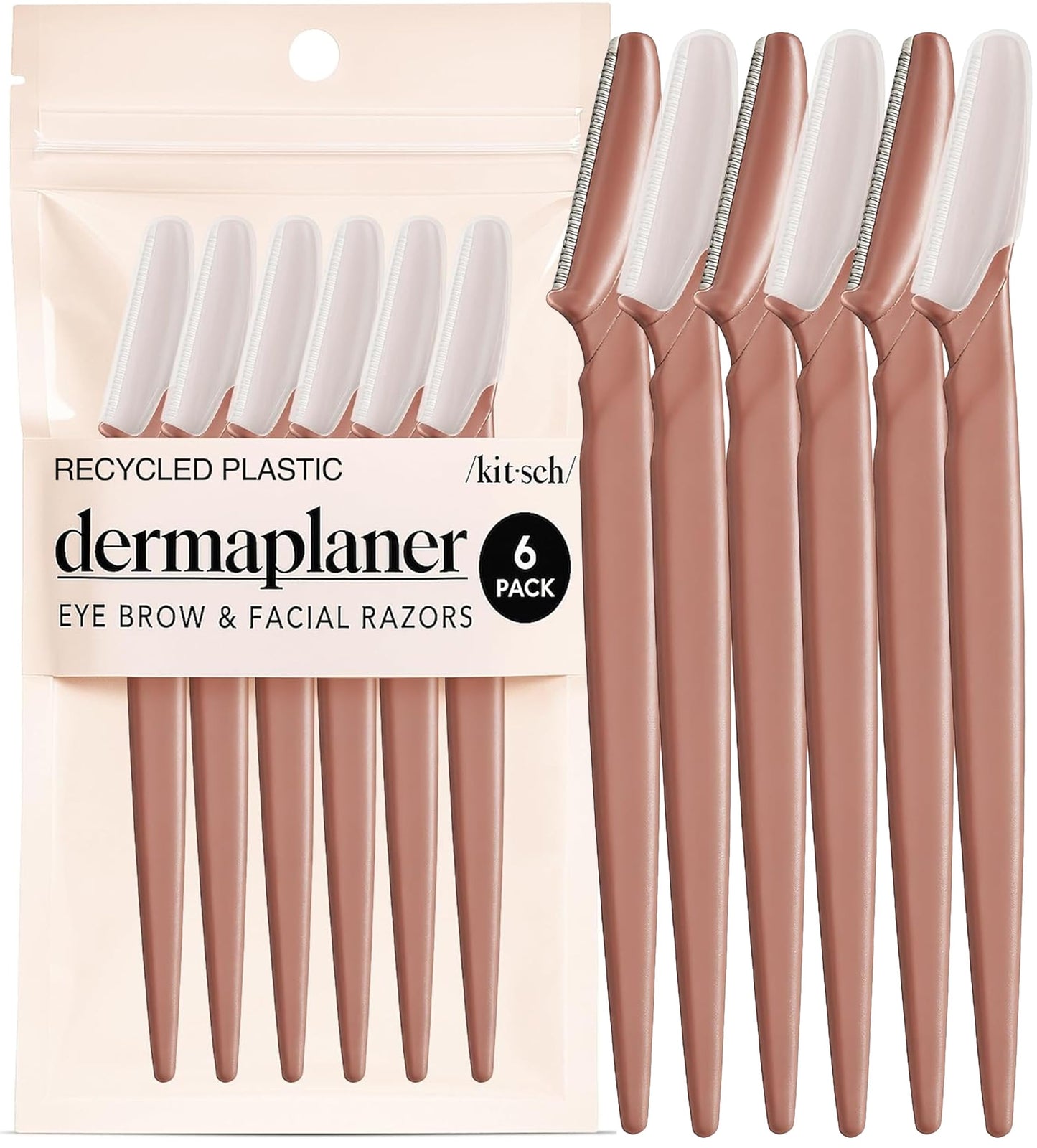 Kitsch Dermaplane Razor for Women Face – Terracotta, 12 pcs | Face Razors for Women & Men, Eyebrow Razor & Face Shaver – Exfoliating Facial Razor & Dermaplaner as Tool for Smoother Skin