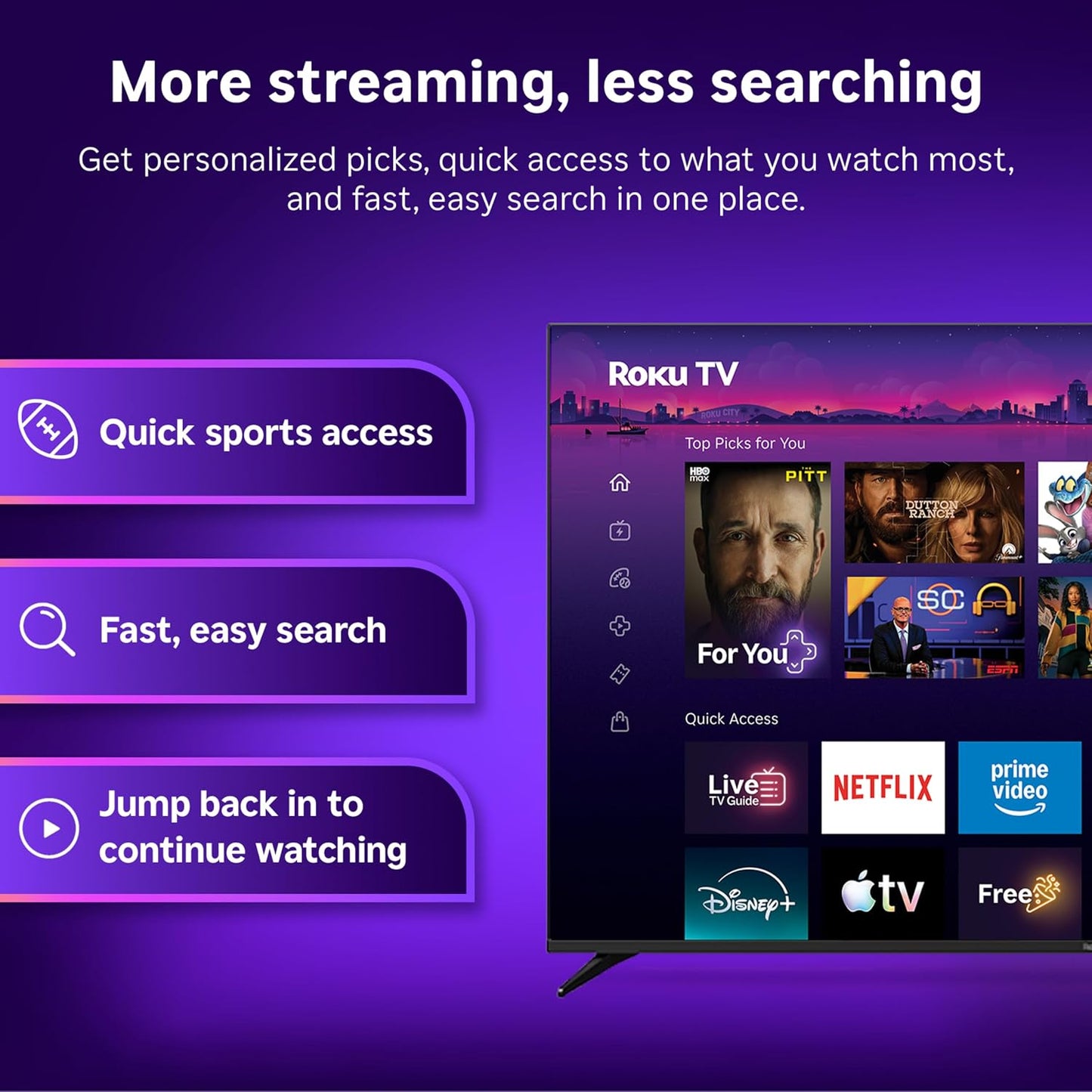 Roku 40-Inch Smart TV 2026 - Select Series, 1080p Full HD TV - RokuTV | Flat Screen LED Television with Voice Remote, Wi-Fi & Bluetooth Headphone Mode - Streaming Live Local News Sports & Movies