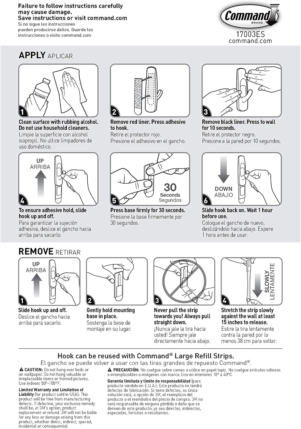Command Large Utility Hooks, 7-Hooks, 12-Strips, Organize Damage-Free | Damage-Free Hanging Wall Hooks with Adhesive Strips, No Tools Adhesive Hooks for Hanging Decor, Holds up to 5 lb