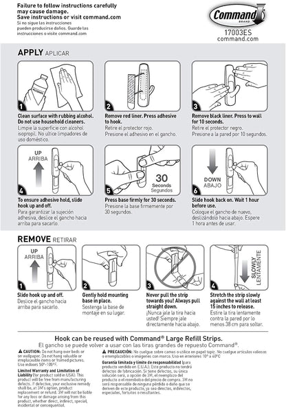 Command Large Utility Hooks, 7-Hooks, 12-Strips, Organize Damage-Free | Damage-Free Hanging Wall Hooks with Adhesive Strips, No Tools Adhesive Hooks for Hanging Decor, Holds up to 5 lb
