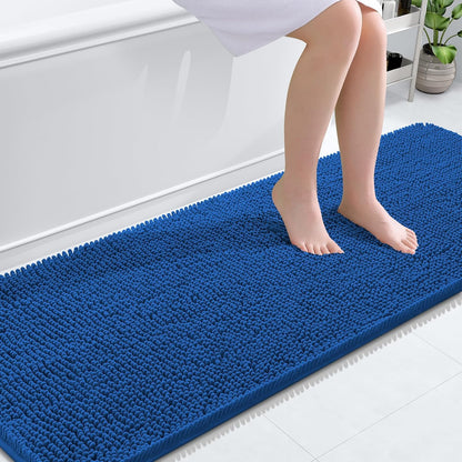 OLANLY Bathroom Rugs 30x20, Extra Soft Absorbent Chenille Bath Rugs | Grey, Quick-Drying Rubber Backing, Machine Washable Bath Mat for Bathroom Floor, Tub and Shower, Home Decor Accessories