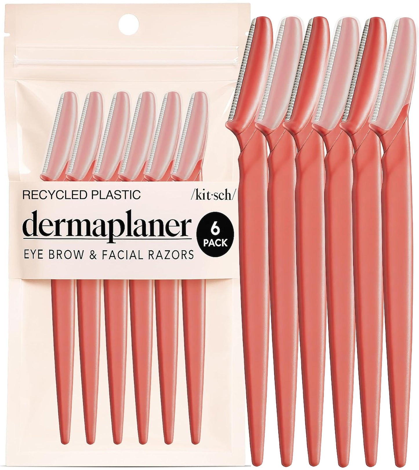 Kitsch Dermaplane Razor for Women Face – Terracotta, 12 pcs | Face Razors for Women & Men, Eyebrow Razor & Face Shaver – Exfoliating Facial Razor & Dermaplaner as Tool for Smoother Skin