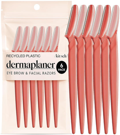 Kitsch Dermaplane Razor for Women Face – Terracotta, 12 pcs | Face Razors for Women & Men, Eyebrow Razor & Face Shaver – Exfoliating Facial Razor & Dermaplaner as Tool for Smoother Skin