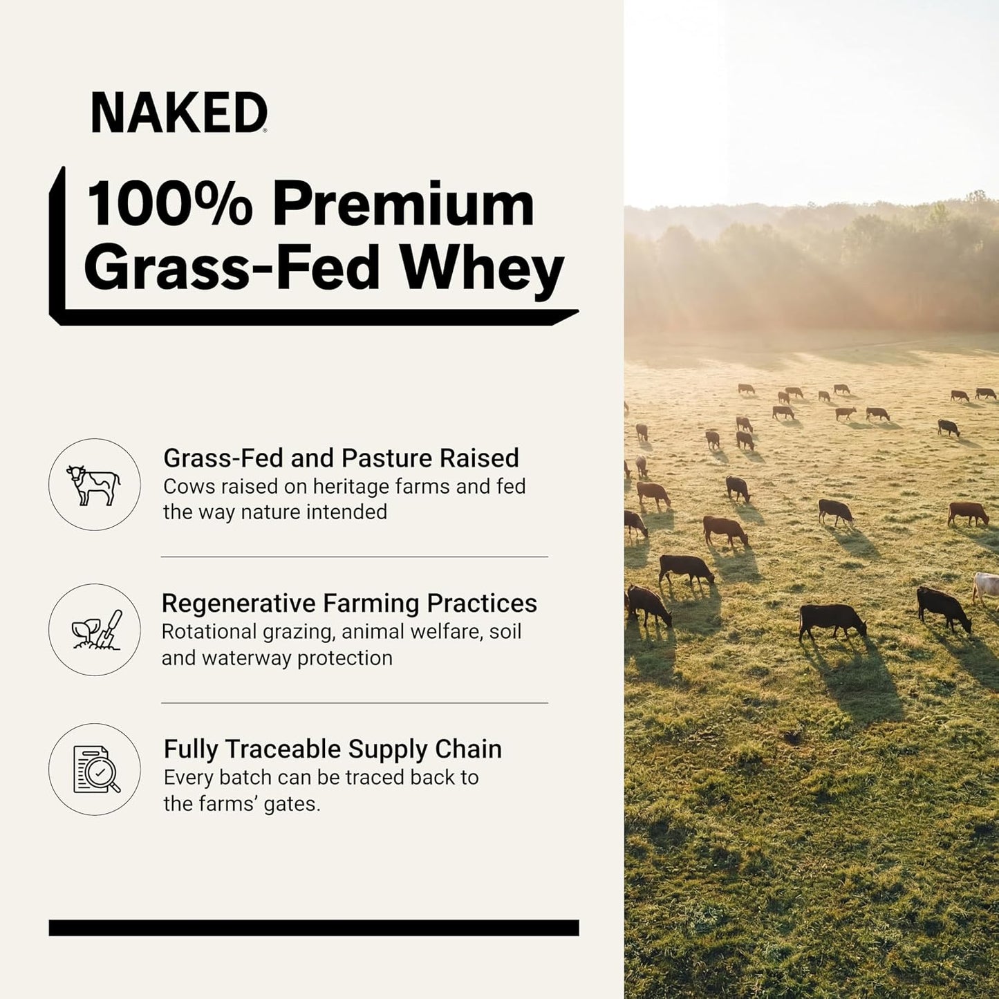 NAKED Whey 1Lb - Only 1 Ingredient, Grass Fed Whey Protein Powder, NSF Certified, Undenatured, No Gmos, No Soy, Gluten Free, Stimulate Growth, Enhance Recovery - 15 Servings