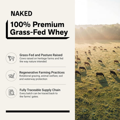 NAKED Whey 1Lb - Only 1 Ingredient, Grass Fed Whey Protein Powder, NSF Certified, Undenatured, No Gmos, No Soy, Gluten Free, Stimulate Growth, Enhance Recovery - 15 Servings