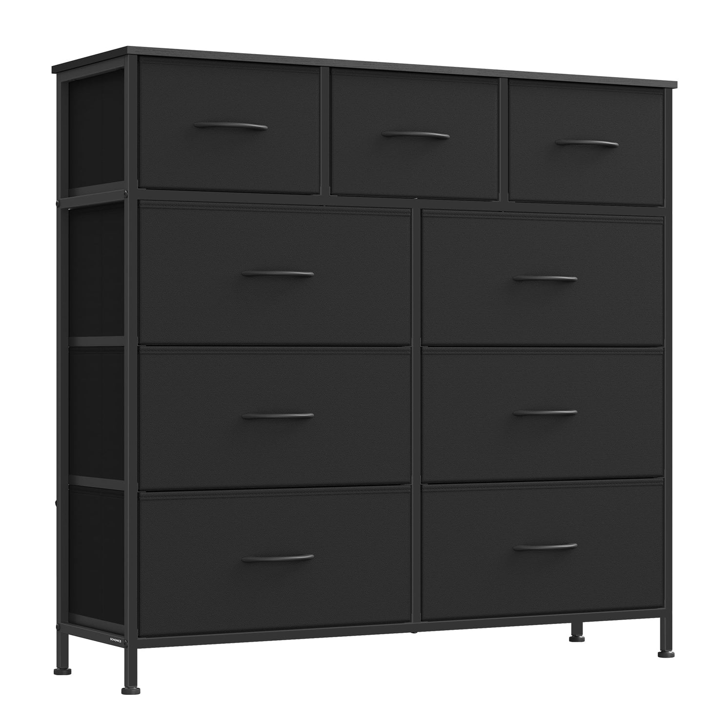 SONGMICS BELLAH Collection - Dresser for Bedroom, Chest of Drawers, Storage Organizer Unit, Closet, Entryway, Steel, 4 Drawers, Modern, Ink Black and Ebony Black ULGS314B01S
