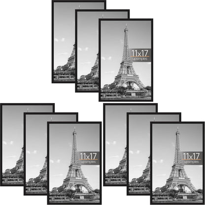 upsimples 12x16 Poster Frame, Easy Slide-In Assembly, Black, 3 Pack | Gallery Wall 12 x 16 Picture Frames Set for Family, Wedding, Christmas, Easy to Change Photos