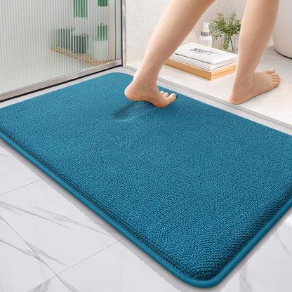 OLANLY Thick Memory Foam Bathroom Rugs 30x20, Soft Absorbent Bath Mat, Teal | Quick Dry Bath Rugs, Non-Slip Carpet, Machine Washable Mats for Bathroom Floor, Tub and Shower, Home Decor Accessories