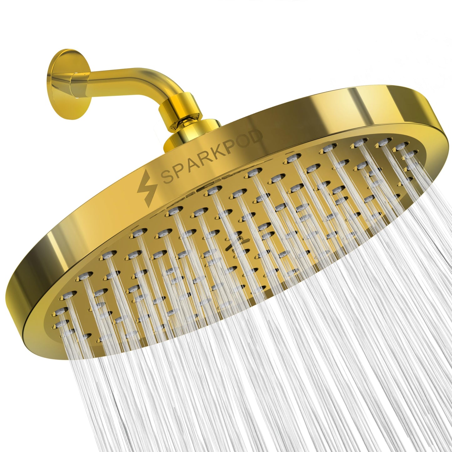 SparkPod Rain Shower Head, 6 Inch Round, Luxury Polished Chrome Finish | High Pressure Shower Heads, 90 Nozzles, Adjustable Showerhead, No Tools Needed, Universal Connection