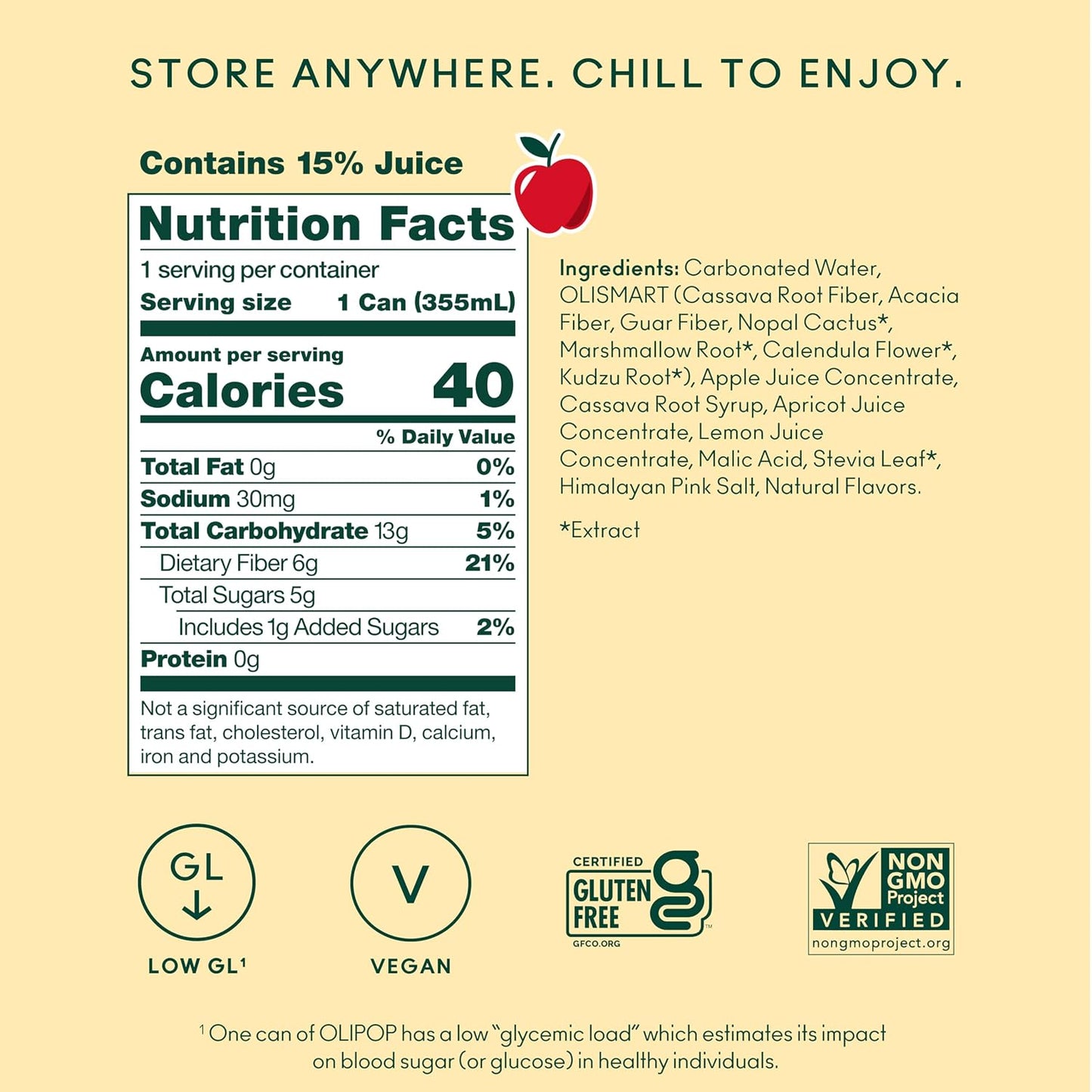 OLIPOP 6g Fiber Prebiotic Soda, Classic Grape, 12 fl oz, 12Pack Skinny | Shelf Stable Prebiotic Soda (Skinny), 6g Fiber, 5g Sugar, Digestive Health Support, Prebiotics & Botanicals, Gluten Free