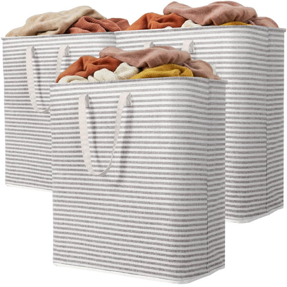 Lifewit 2 Pack Laundry Basket 80L Each, Collapsible Clothes Hamper with Reinforced Handles, Freestanding Waterproof Design for Bedroom and Laundry Room, Grey 160L Total