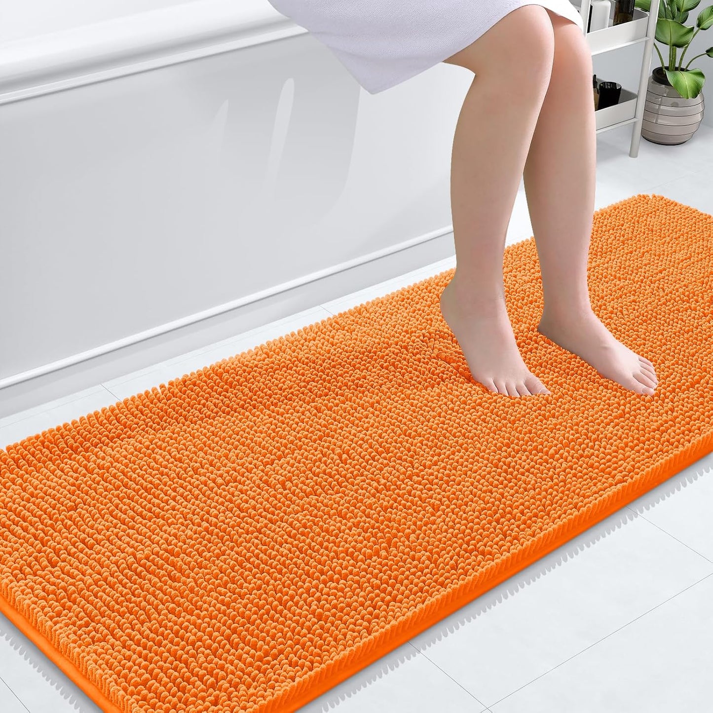 OLANLY Bathroom Rugs 30x20, Extra Soft Absorbent Chenille Bath Rugs | Grey, Quick-Drying Rubber Backing, Machine Washable Bath Mat for Bathroom Floor, Tub and Shower, Home Decor Accessories
