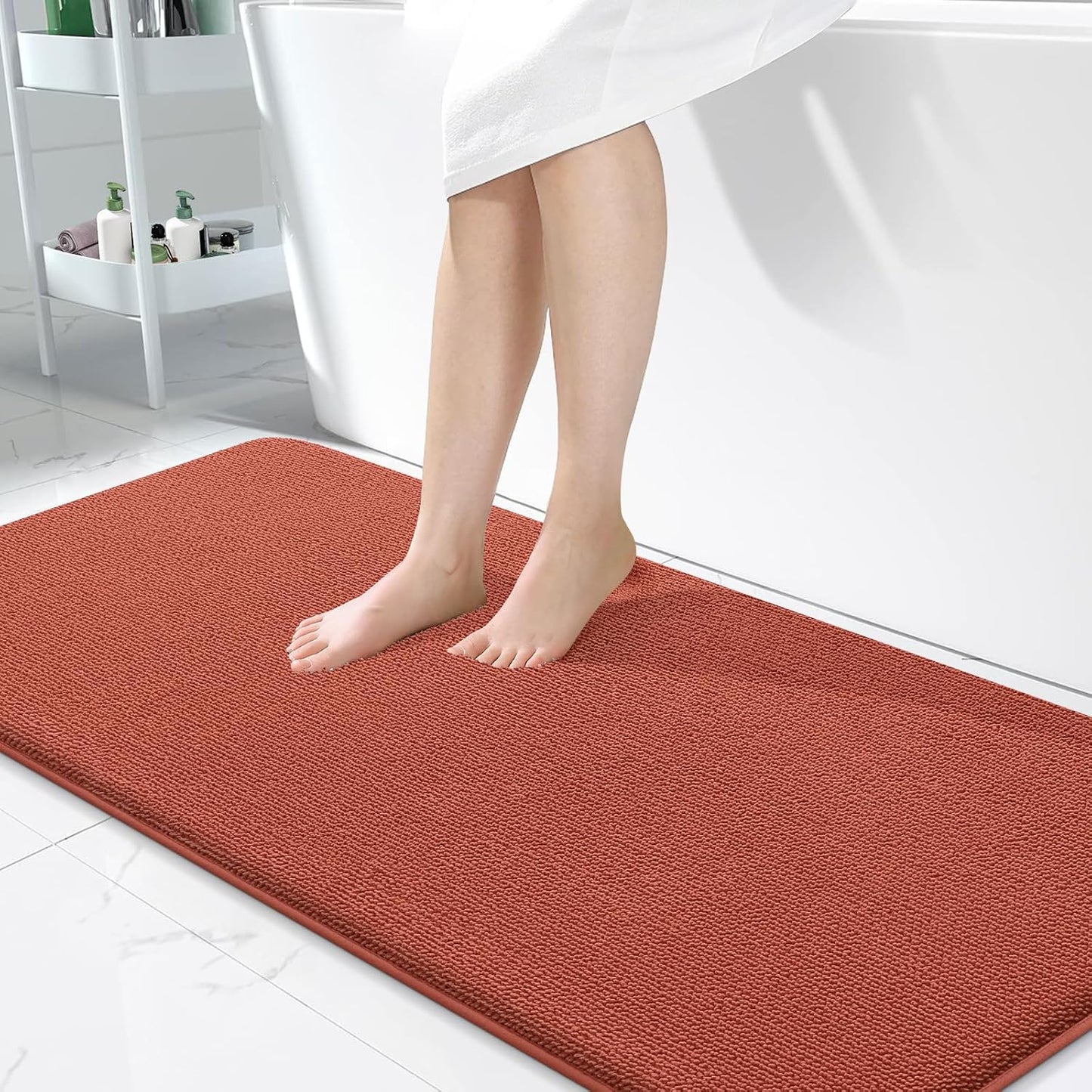 OLANLY Thick Memory Foam Bathroom Rugs 30x20, Soft Absorbent Bath Mat, Teal | Quick Dry Bath Rugs, Non-Slip Carpet, Machine Washable Mats for Bathroom Floor, Tub and Shower, Home Decor Accessories