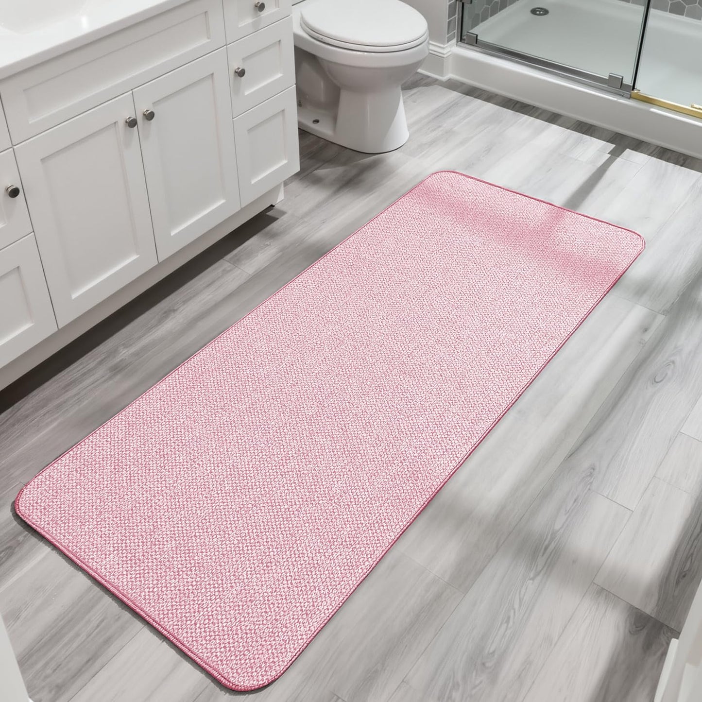 Bosap Bath Mat,Ultra Thin Bathroom Runner Rugs,Large Bath Mats for Bathroom,Quick Dry,Non-Slip,Machine Washable,Low Pile,Bath Rug,Shower Outside,Sink,Home Decor Accessories.Purple,3'x5'(36x60inch)