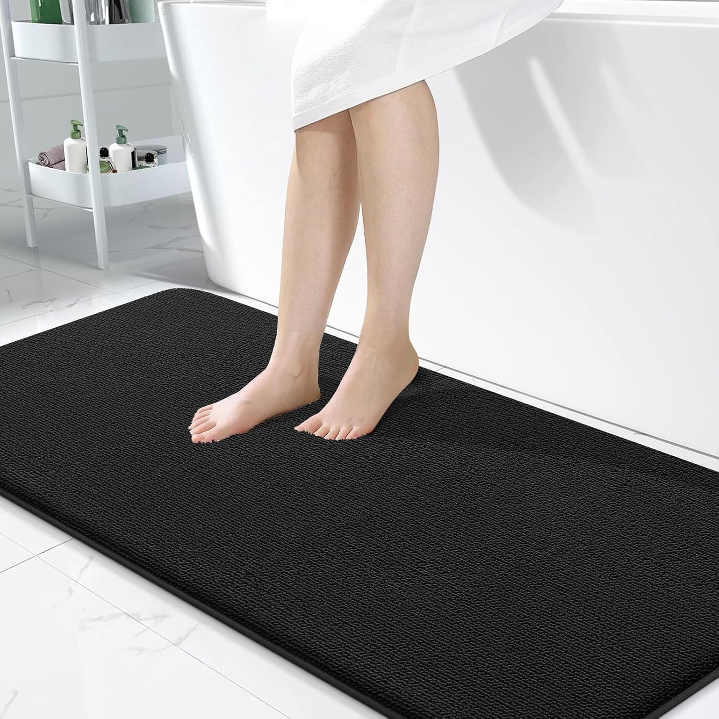 OLANLY Thick Memory Foam Bathroom Rugs 30x20, Soft Absorbent Bath Mat, Teal | Quick Dry Bath Rugs, Non-Slip Carpet, Machine Washable Mats for Bathroom Floor, Tub and Shower, Home Decor Accessories