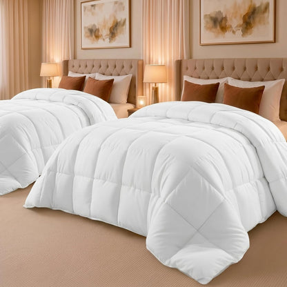 Utopia Bedding Queen Comforter 2 Pack, Duvet Insert, White, 88 x 88 Inches | Soft and Fluffy Down Alternative Bed Comforter, All Season, Breathable, Corner Tabs, Box Stitched, Durable, Machine Washable