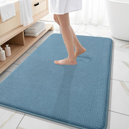 OLANLY Thick Memory Foam Bathroom Rugs 30x20, Soft Absorbent Bath Mat, Teal | Quick Dry Bath Rugs, Non-Slip Carpet, Machine Washable Mats for Bathroom Floor, Tub and Shower, Home Decor Accessories