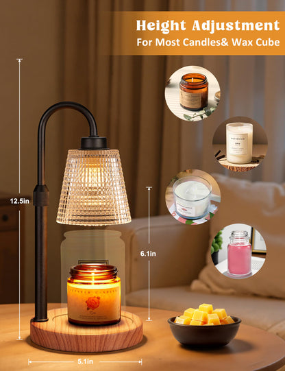 Candle Warmer Lamp with Timer Home Decor Birthday Gifts for Women | Dimmable Candle Warmer for Jar Candles, Height Adjustable Wax Melts Warmer,Room Decor House Warming Gifts New