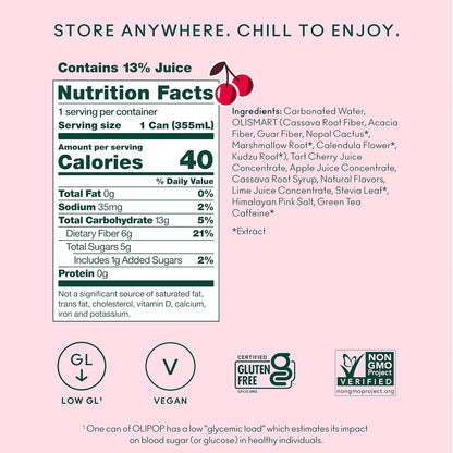 OLIPOP 6g Fiber Prebiotic Soda, Classic Grape, 12 fl oz, 12Pack Skinny | Shelf Stable Prebiotic Soda (Skinny), 6g Fiber, 5g Sugar, Digestive Health Support, Prebiotics & Botanicals, Gluten Free