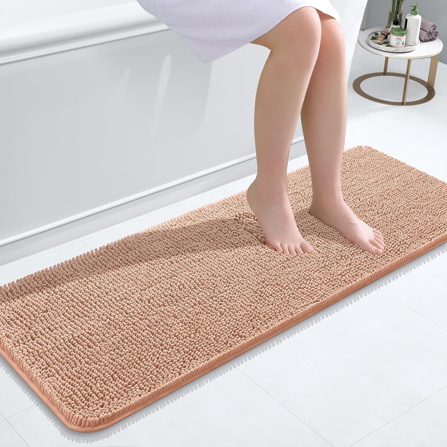 OLANLY Bathroom Rugs 30x20, Extra Soft Absorbent Chenille Bath Rugs | Grey, Quick-Drying Rubber Backing, Machine Washable Bath Mat for Bathroom Floor, Tub and Shower, Home Decor Accessories