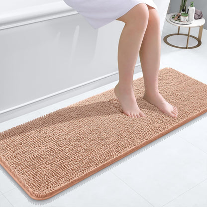 OLANLY Bathroom Rugs 30x20, Extra Soft Absorbent Chenille Bath Rugs | Grey, Quick-Drying Rubber Backing, Machine Washable Bath Mat for Bathroom Floor, Tub and Shower, Home Decor Accessories