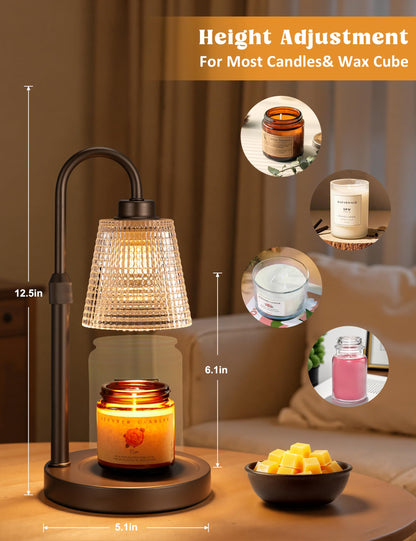 Candle Warmer Lamp with Timer Home Decor Birthday Gifts for Women | Dimmable Candle Warmer for Jar Candles, Height Adjustable Wax Melts Warmer,Room Decor House Warming Gifts New