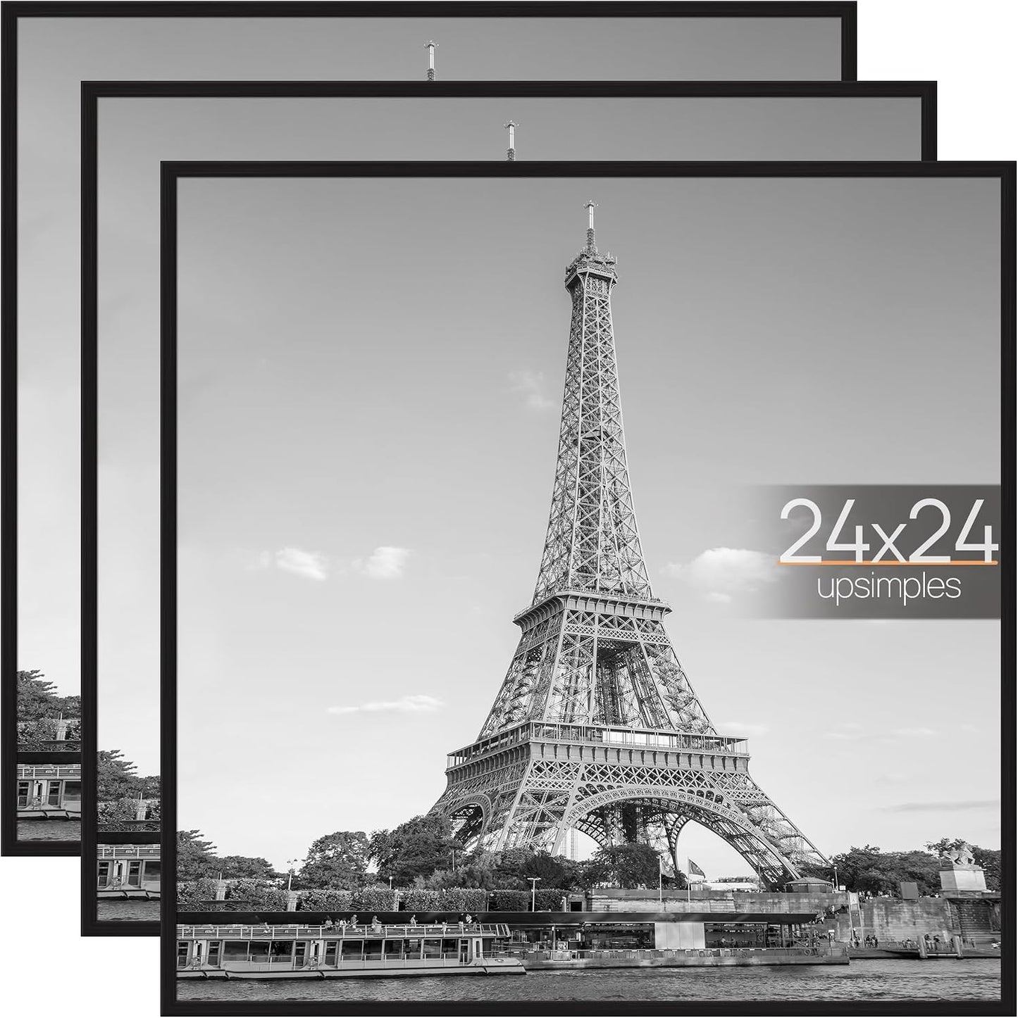 upsimples 12x16 Poster Frame, Easy Slide-In Assembly, Black, 3 Pack | Gallery Wall 12 x 16 Picture Frames Set for Family, Wedding, Christmas, Easy to Change Photos