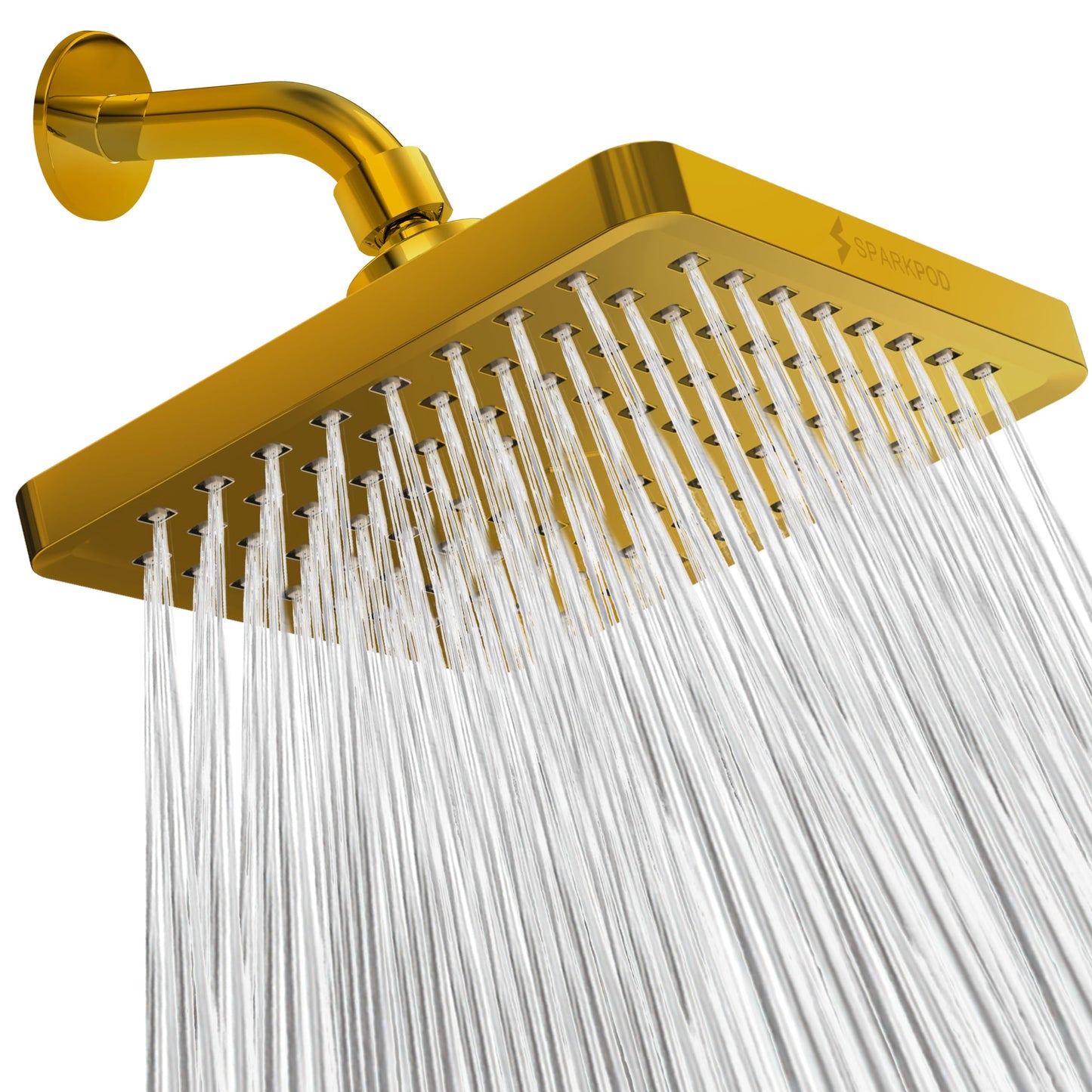 SparkPod Rain Shower Head, 6 Inch Round, Luxury Polished Chrome Finish | High Pressure Shower Heads, 90 Nozzles, Adjustable Showerhead, No Tools Needed, Universal Connection