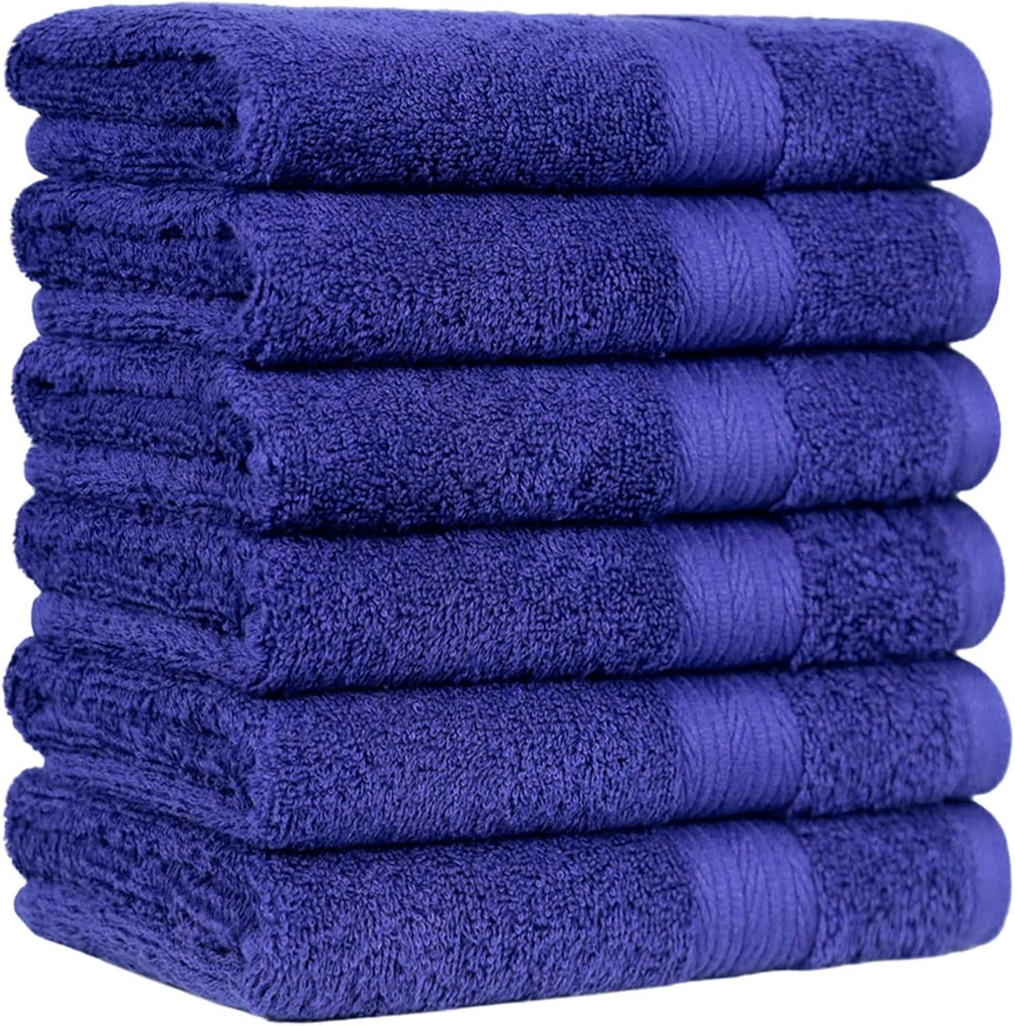 Amazon Basics 6-Piece Oversized Fade-Resistant Towel Set, 100% Cotton, Highly Absorbent, Soft, Teal, 2 Bath Towels, 2 Hand Towels, 2 Washcloths