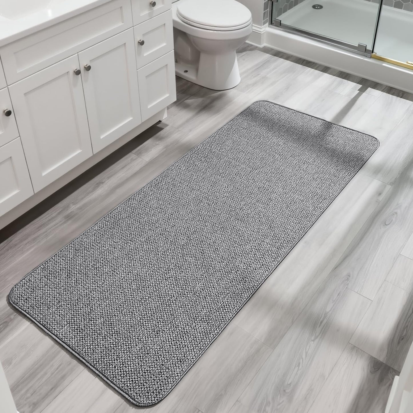 Bosap Bath Mat,Ultra Thin Bathroom Runner Rugs,Large Bath Mats for Bathroom,Quick Dry,Non-Slip,Machine Washable,Low Pile,Bath Rug,Shower Outside,Sink,Home Decor Accessories.Purple,3'x5'(36x60inch)