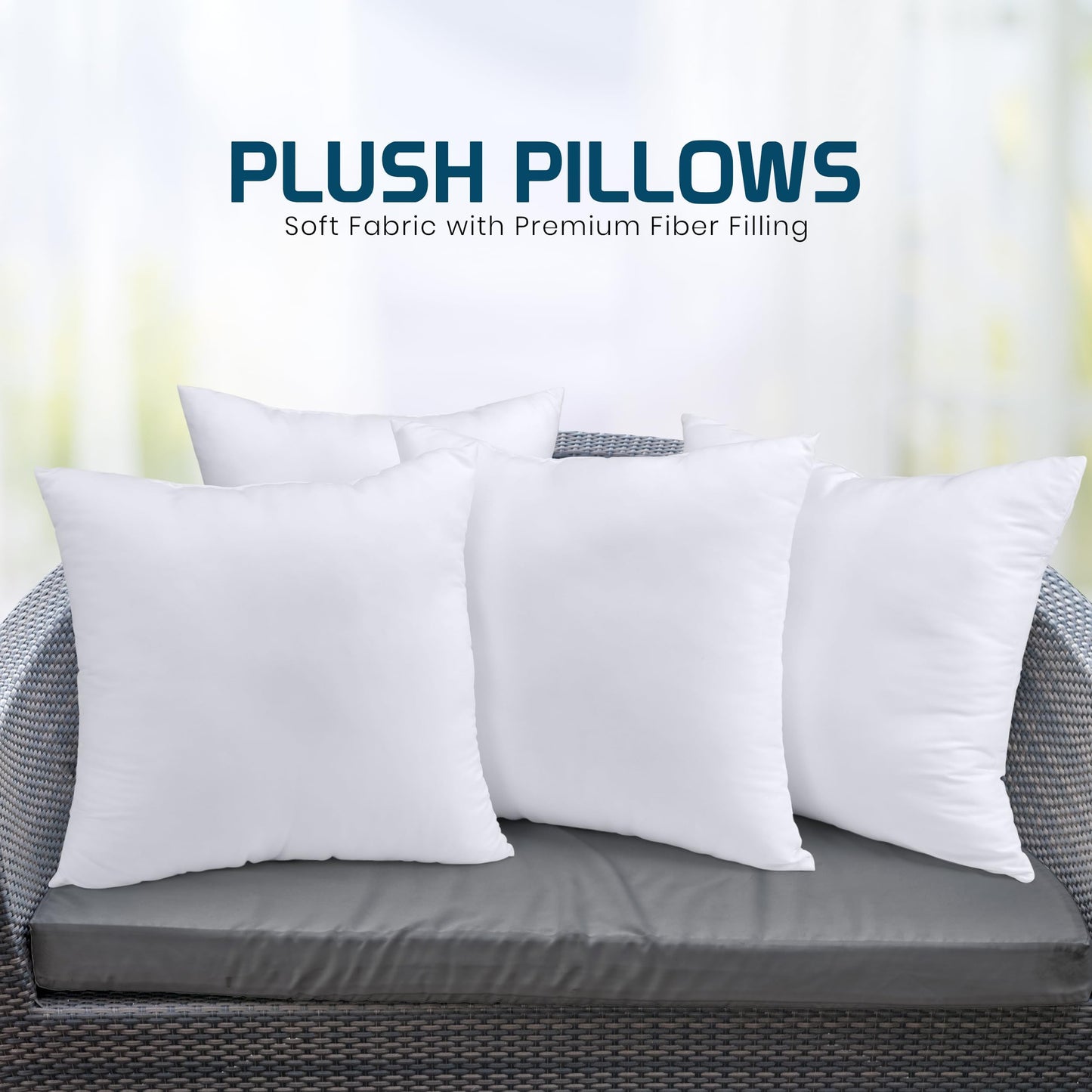 Utopia Bedding Throw Pillows, Decorative 18x18 Pillow Inserts, Set of 4 | Down alternative pillow insert with plush fluffy fill for beds sofas couches and chairs. Suitable for indoor outdoor use.