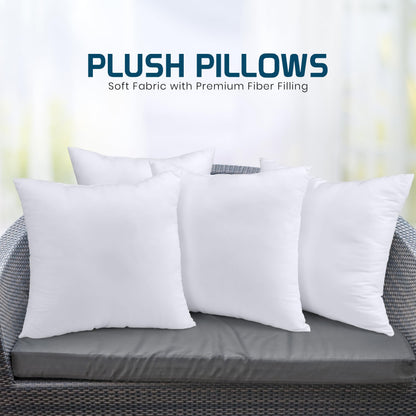 Utopia Bedding Throw Pillows, Decorative 18x18 Pillow Inserts, Set of 4 | Down alternative pillow insert with plush fluffy fill for beds sofas couches and chairs. Suitable for indoor outdoor use.