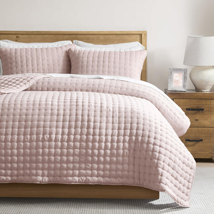 WDCOZY Beige King Size Quilt Bedding Sets with Pillow Shams, Tan Cream Lightweight Bedspread Coverlet, Quilted Blanket Thin Comforter Bed Cover, All Season Summer Spring, 3 Pieces, 104x90 inches