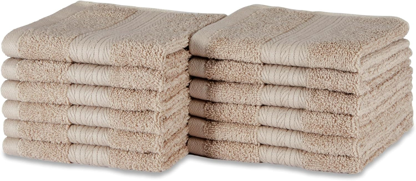 Amazon Basics 6-Piece Oversized Fade-Resistant Towel Set, 100% Cotton, Highly Absorbent, Soft, Teal, 2 Bath Towels, 2 Hand Towels, 2 Washcloths