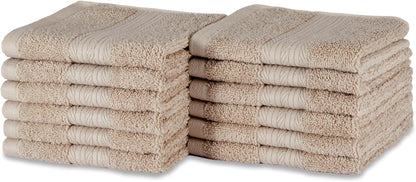 Amazon Basics 6-Piece Oversized Fade-Resistant Towel Set, 100% Cotton, Highly Absorbent, Soft, Teal, 2 Bath Towels, 2 Hand Towels, 2 Washcloths
