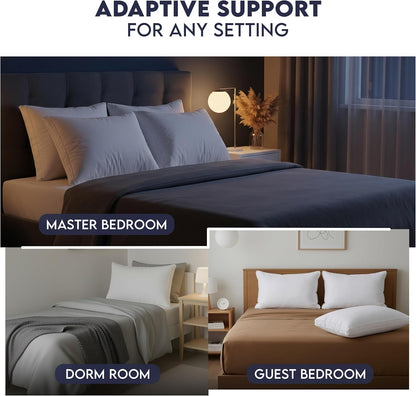Utopia Bedding Gusset Bed Pillow, Hotel Pillows Queen Size Set of 2, White | Cotton Blended Down alternative pillows for sleeping, soft fluffy cooling comfort for Back, side & stomach sleepers, 2 pack