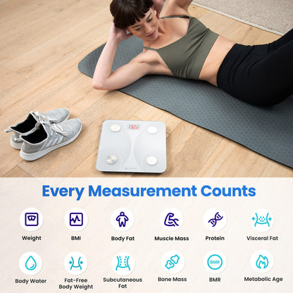 Etekcity Smart Scale for Body Weight, Body Fat and BMI, FSA Eligible | HSA Eligible, Bathroom Scale with Muscle Mass, Accurate Bluetooth App Sync, LED Display and Tempered Glass