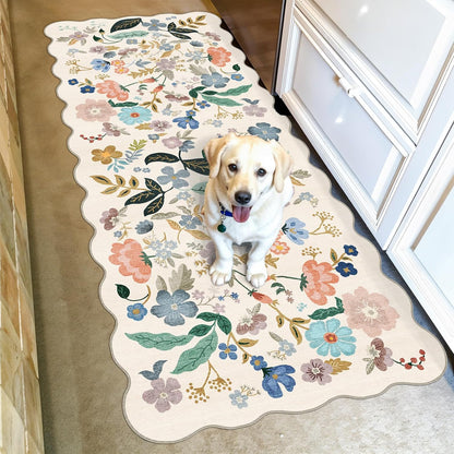 2x6 Hallway Washable Runner Rug : Vintage Soft Kitchen Laundry Runner with Non Slip Backing Farmhouse Entryway Living Room Floor Mat Stain Resistant Carpet for Bedroom Bathroom Distressed Beside Rug