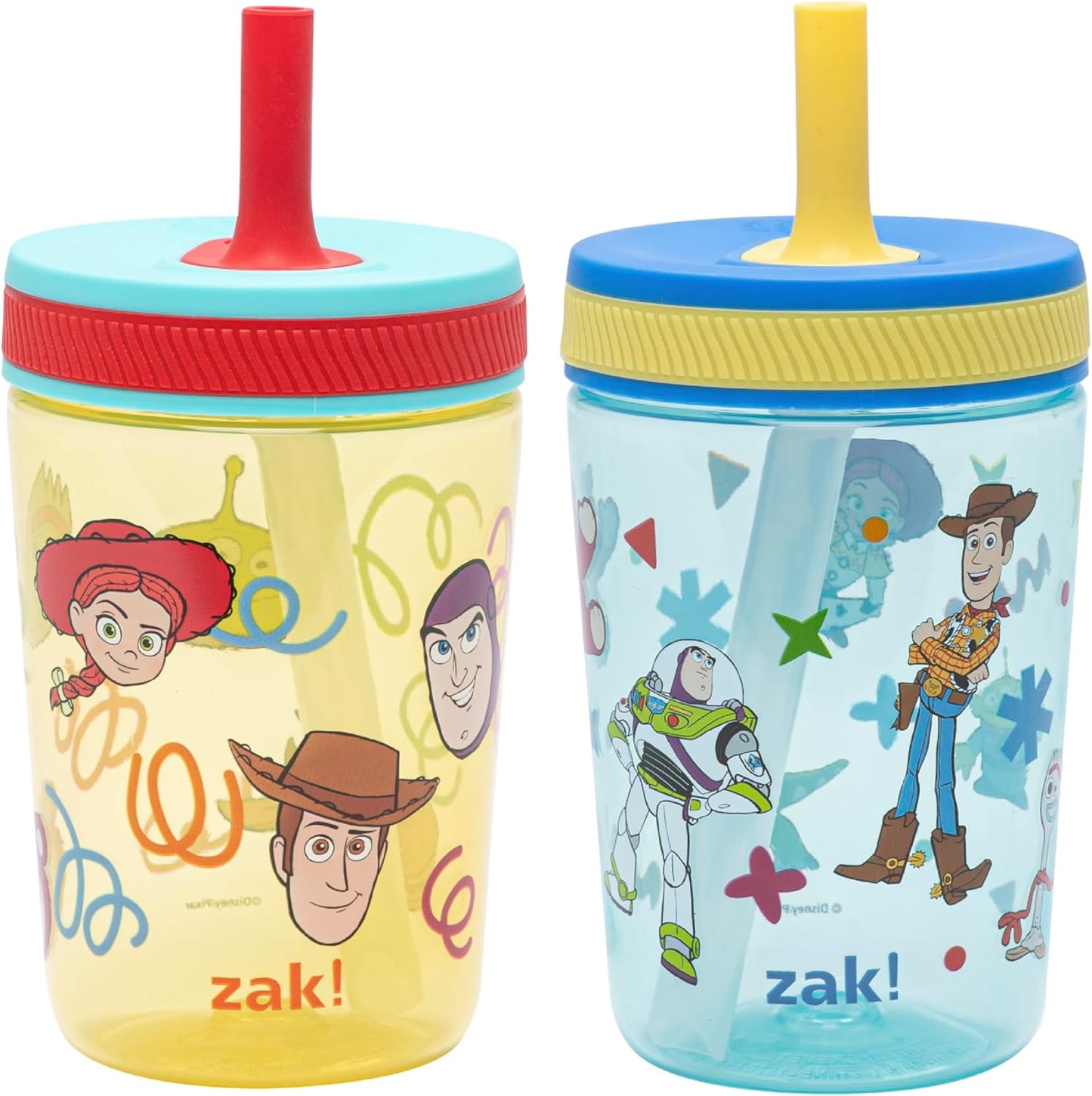 Zak Designs Sesame Street Kelso Toddler Tumblers For Travel or At Home, 15oz 2-Pack Durable Plastic Sippy Cups With Leak-Proof Design is Perfect For Kids (Elmo and Cookie Monster)
