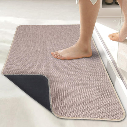 Bosap Bath Mat,Ultra Thin Bathroom Runner Rugs,Large Bath Mats for Bathroom,Quick Dry,Non-Slip,Machine Washable,Low Pile,Bath Rug,Shower Outside,Sink,Home Decor Accessories.Purple,3'x5'(36x60inch)