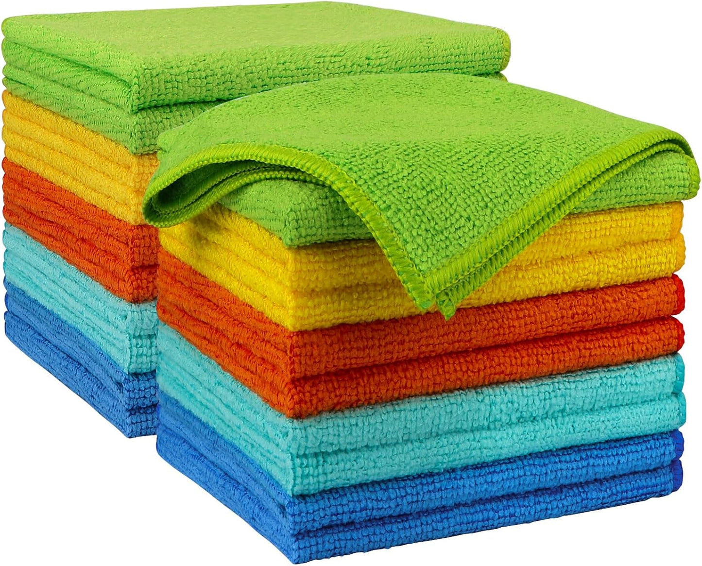 AIDEA Microfiber Cleaning Cloth-50PK, Microfiber Towels for Cars, 12×12" | Premium Wash Cloths, Dusting Cloth Cleaning Rags, Absorbent Towels for SUVs, House, Kitchen, Window, Cleaning Supplies