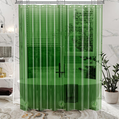 AmazerBath Plastic Shower Curtain Clear Premium PEVA, Clear Shower Curtain Heavy Duty 8G, Weighted Shower Curtains for Bathroom Accessories with 3 Big Stones and 12 Rustproof Grommets, 72x72 Inches