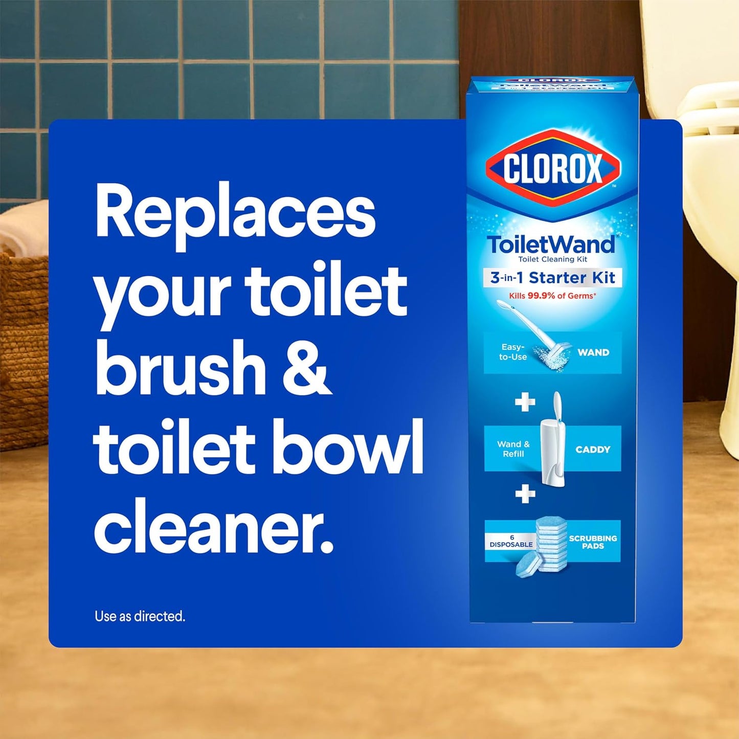 Clorox ToiletWand Toilet Cleaning System, Wand, Caddy and 6 Refill Heads