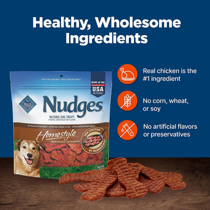 Blue Buffalo Nudges Homestyle Chicken Dog Treats, 16 oz | Real Chicken First, with Peas & Carrots, Made in the USA, No Corn, Wheat, or Soy