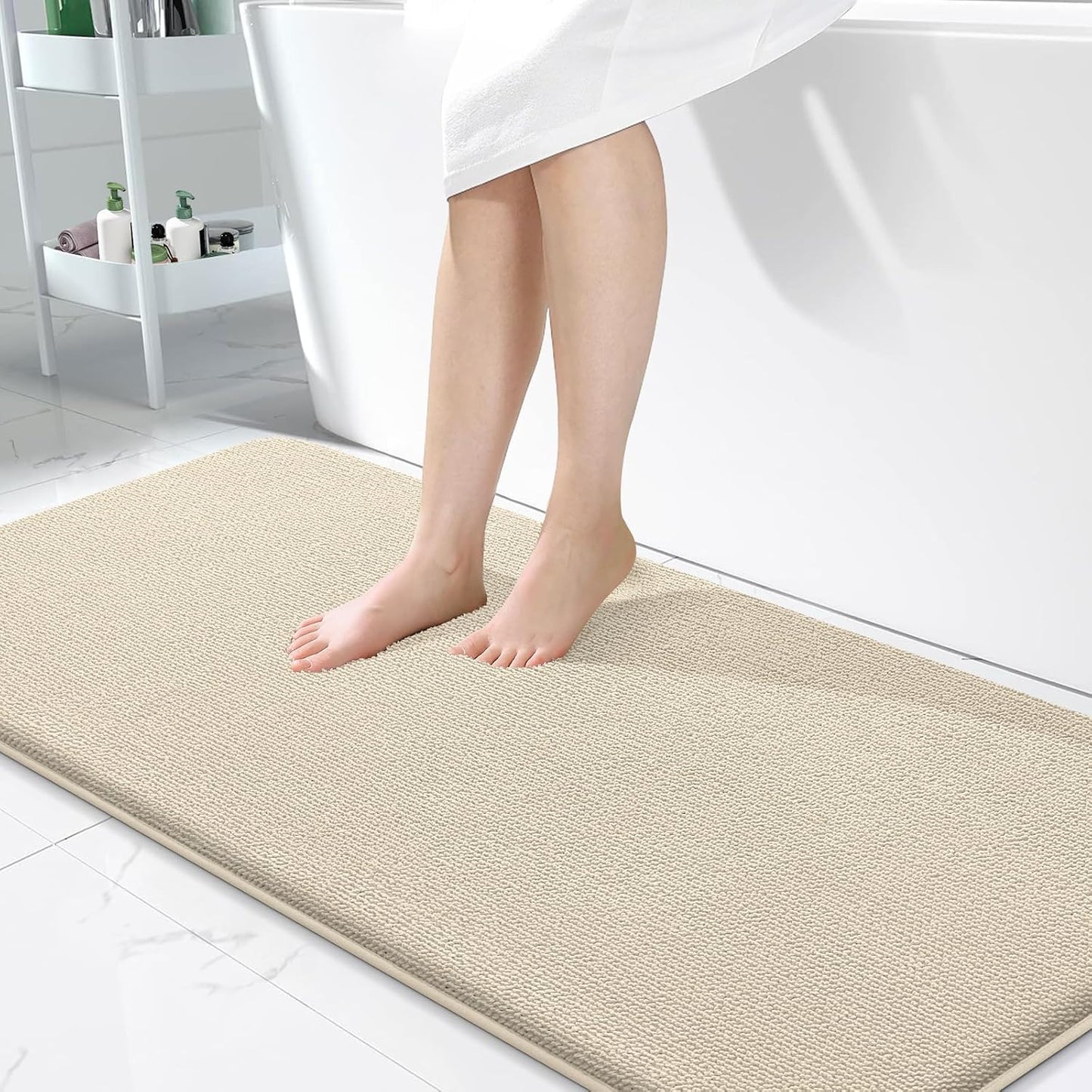 OLANLY Thick Memory Foam Bathroom Rugs 30x20, Soft Absorbent Bath Mat, Teal | Quick Dry Bath Rugs, Non-Slip Carpet, Machine Washable Mats for Bathroom Floor, Tub and Shower, Home Decor Accessories