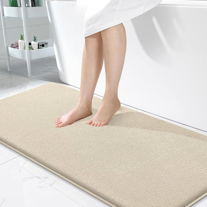 OLANLY Thick Memory Foam Bathroom Rugs 30x20, Soft Absorbent Bath Mat, Teal | Quick Dry Bath Rugs, Non-Slip Carpet, Machine Washable Mats for Bathroom Floor, Tub and Shower, Home Decor Accessories