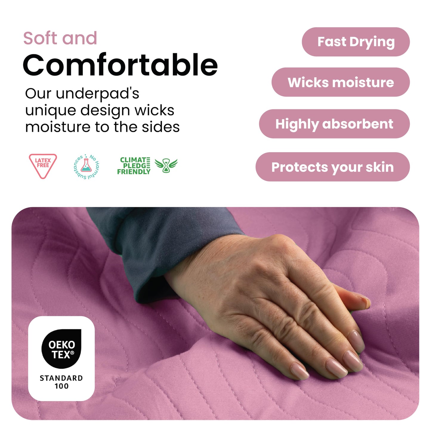 IMPROVIA® Washable Underpads, 34" x 36" (Pack of 4) - Heavy Absorbency Reusable Bedwetting Incontinence Pads for Kids, Adults, Elderly, and Pets - Waterproof Protective Pad for Bed, Couch, Sofa, Floor