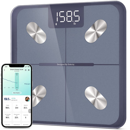 Etekcity Smart Scale for Body Weight, Body Fat and BMI, FSA Eligible | HSA Eligible, Bathroom Scale with Muscle Mass, Accurate Bluetooth App Sync, LED Display and Tempered Glass