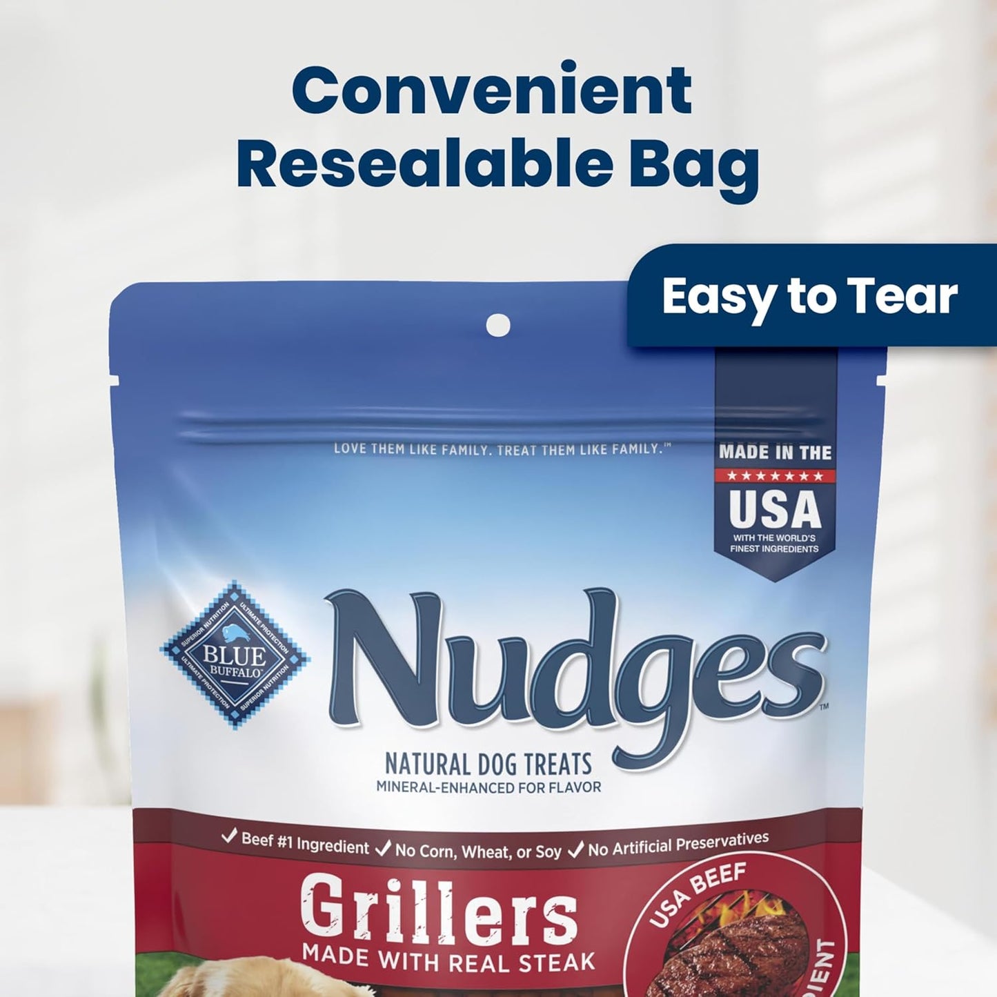 Blue Buffalo Nudges Homestyle Chicken Dog Treats, 16 oz | Real Chicken First, with Peas & Carrots, Made in the USA, No Corn, Wheat, or Soy